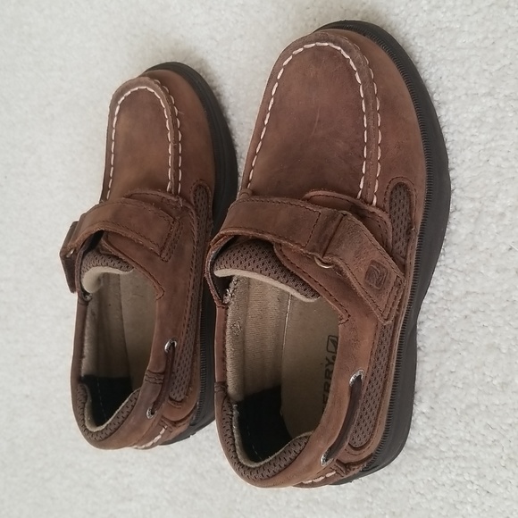 Sperry Topsider Brown Loafer Velcro Closure Size 11.5 Toddler - Picture 5 of 8
